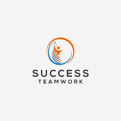 success teamwork business people community logo illustration vector graphic download	