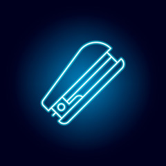 Obraz premium stapler, office school material outline icon in neon style. elements of education illustration line icon. signs, symbols can be used for web, logo, mobile app, UI, UX