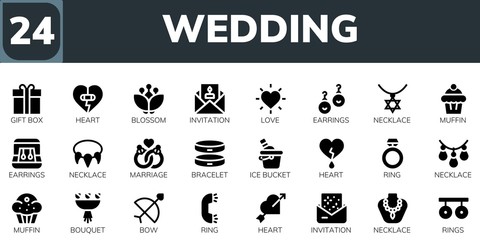 wedding icon set