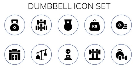 dumbbell icon set