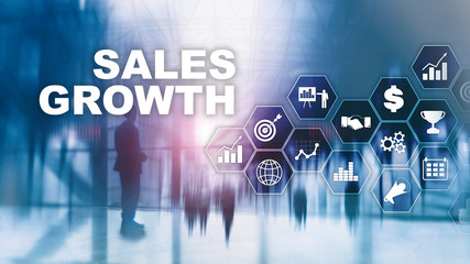 Chart growth concept. Sales increase, marketing strategy. Double exposure with business graph
