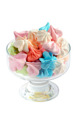 multicolored meringue white background