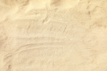 Fototapeta na wymiar Sandy beach on sunny day, above view
