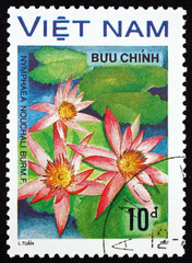 Postage stamp Vietnam 1988 water lily, flowering plant