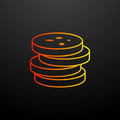 chopped sausage nolan icon. Elements of food set. Simple icon for websites, web design, mobile app, info graphics