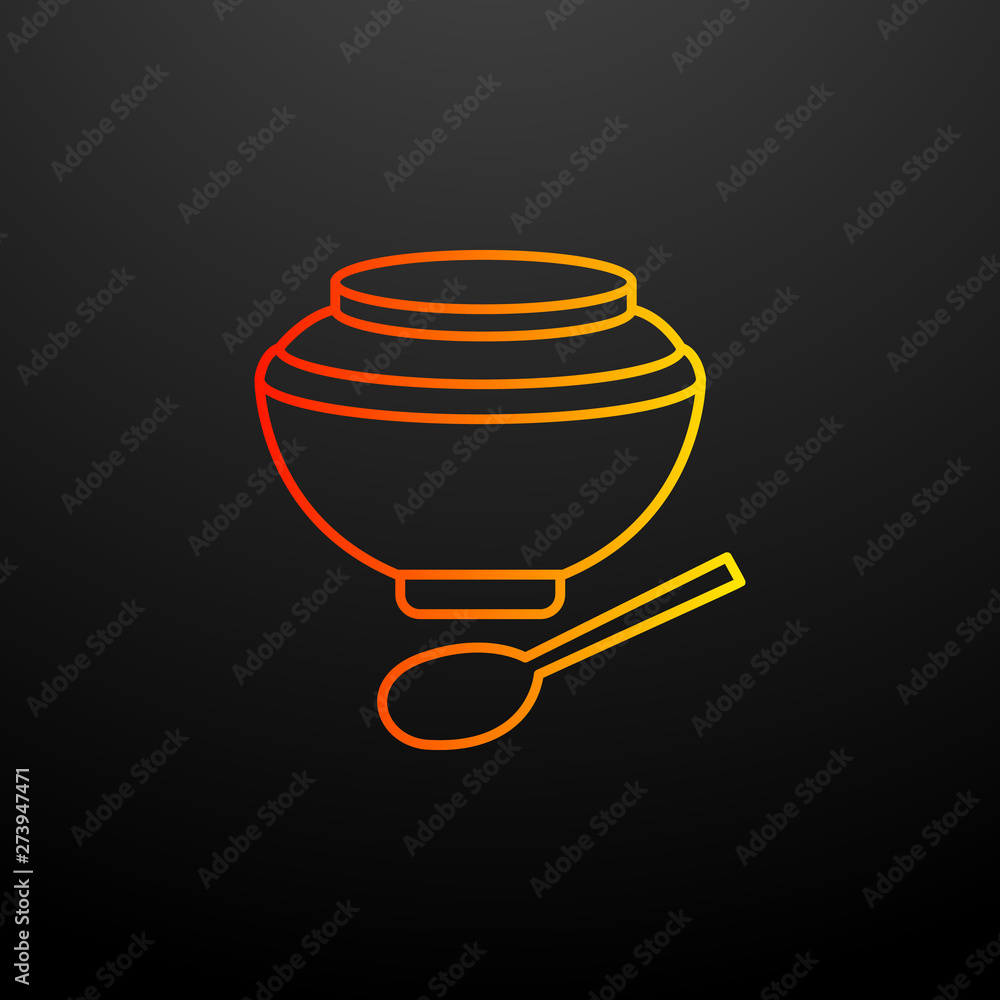 Poster soup with a spoon nolan icon. elements of food set. simple icon for websites, web design, mobile app