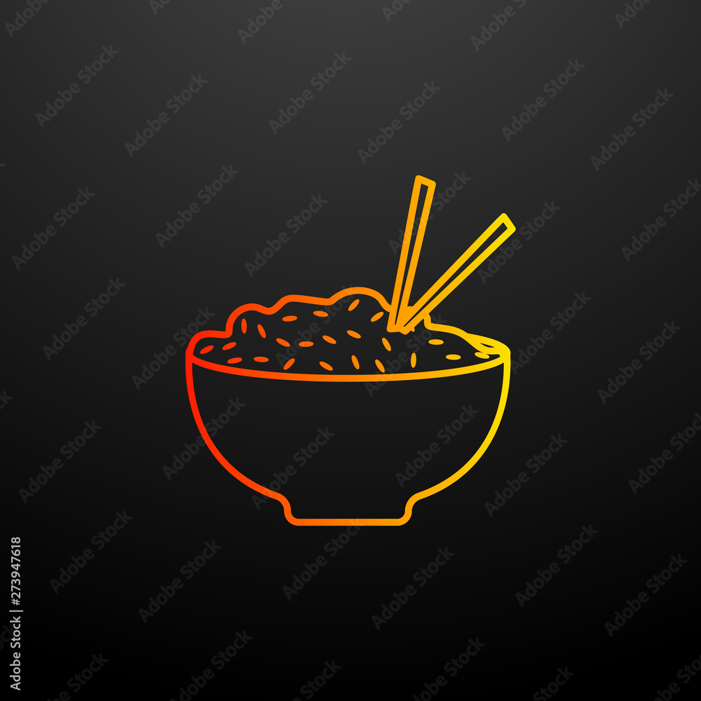 Poster rice in a plate nolan icon. elements of food set. simple icon for websites, web design, mobile app, 