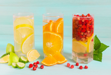 Summer refreshing cocktail of ripe fruit