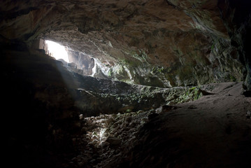 Parnitha Mountain, Athens / Greece, June 2019: The Ntavelis cave and the enclosed monastery