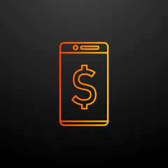 dollar in a smart phone nolan icon. Elements of mobile banking set. Simple icon for websites, web design, mobile app, info graphics