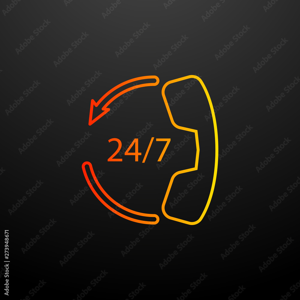 Poster call center 24 7 nolan icon. elements of mobile banking set. simple icon for websites, web design, m
