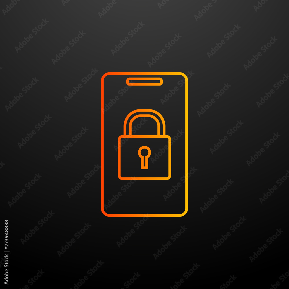 Poster lock in a smart phone nolan icon. elements of mobile banking set. simple icon for websites, web desi