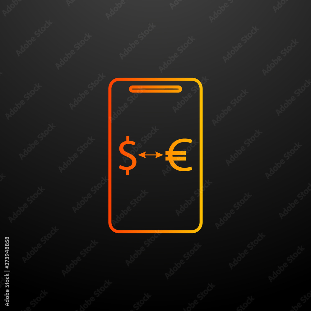 Poster mobile banking currency exchange nolan icon. elements of mobile banking set. simple icon for website