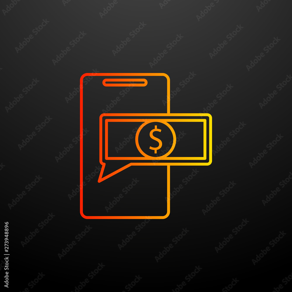 Poster money in mobile banking nolan icon. elements of mobile banking set. simple icon for websites, web de