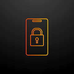 lock in a smart phone nolan icon. Elements of mobile banking set. Simple icon for websites, web design, mobile app, info graphics