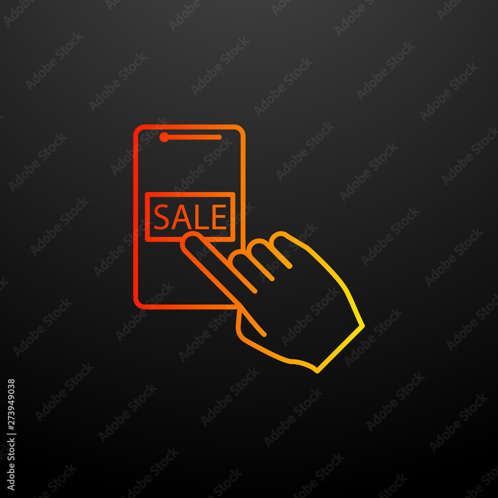 Poster sale from a smart phone nolan icon. elements of mobile banking set. simple icon for websites, web de