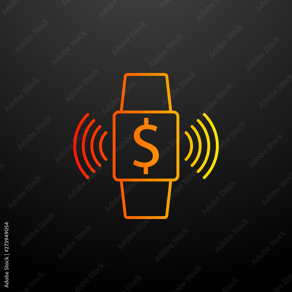 Poster smart watch notification nolan icon. elements of mobile banking set. simple icon for websites, web d
