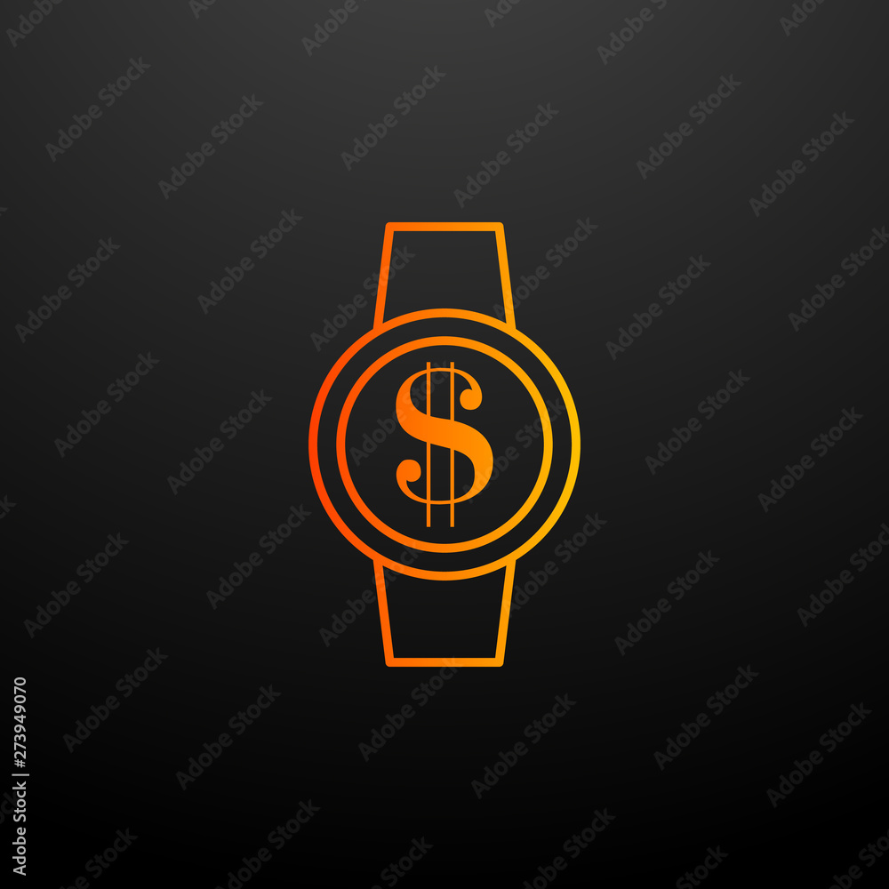 Poster money on the smart watch screen nolan icon. elements of mobile banking set. simple icon for websites