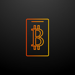 Obraz premium bitcoin in mobile phone nolan icon. Elements of mobile banking set. Simple icon for websites, web design, mobile app, info graphics