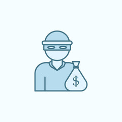 robber field outline icon. Element of crime icon