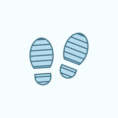 footprints of shoes field outline icon. Element of crime icon
