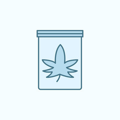 hemp in packaging field outline icon. Element of crime icon