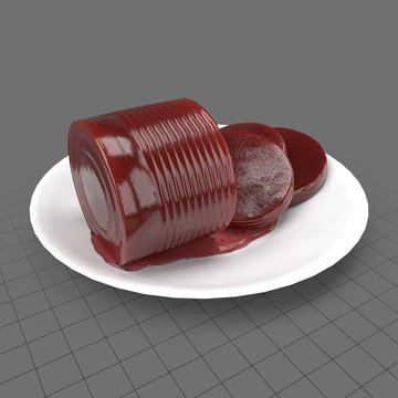 Canned cranberry sauce sliced
