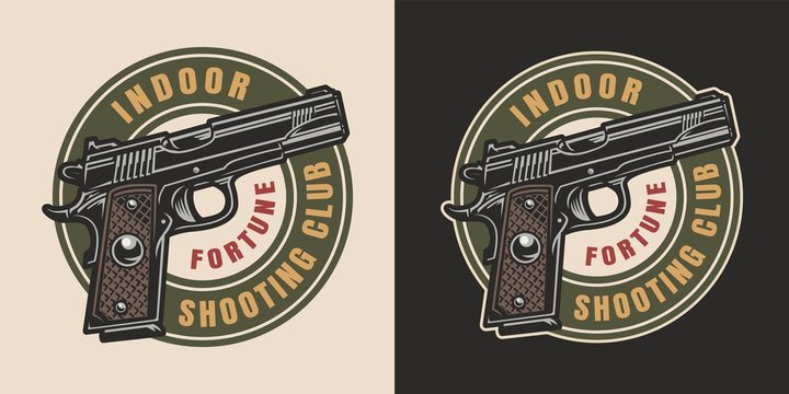 Vintage military colorful logotype