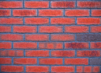 New and clean red brick wall background texture