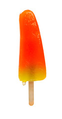 popsicle like a watermelon slice with drip on a white background with clipping path