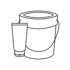 silhouette of sand bucket on white background