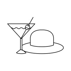 silhouette of cocktail on white background