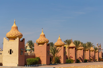 East Bazaar with minarets. Sharm El Sheikh, downtown. Egypt. Alf leila wa leila Bazaar is modern shopping area.