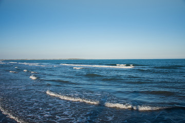Waves of Lido di Venezia  near Venice, Veneto region, Italy.2019