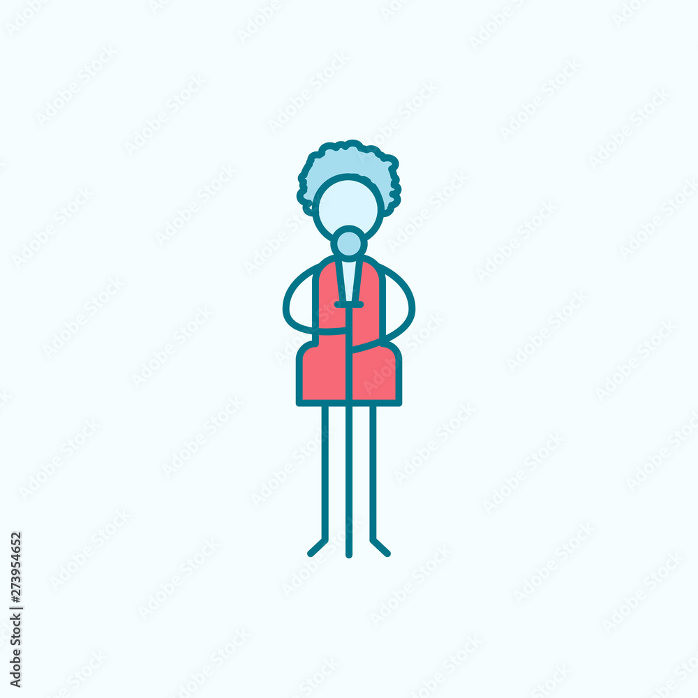 Poster singer field outline with red element icon