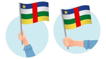 Central African Republic flag in hand icon