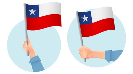Chile flag in hand icon