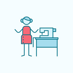 seamstress field outline with red element icon