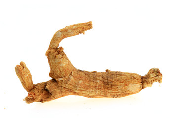Ginseng on a white background