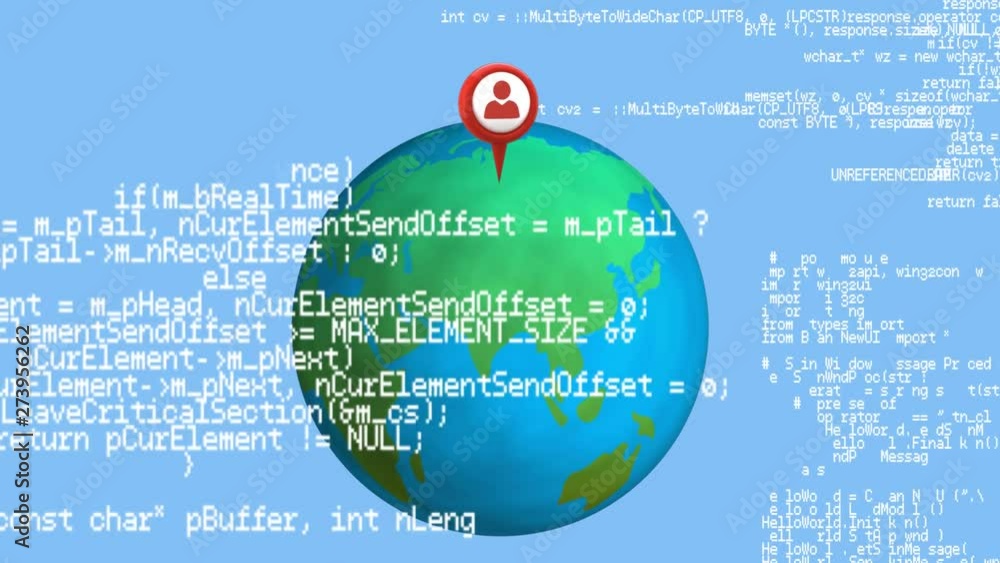 Aufkleber pin on the globe and program codes