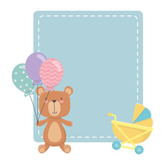 Baby stroller and teddy bear design