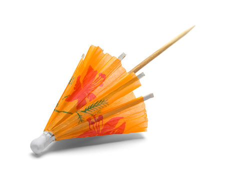 Folded Orange Cocktail Umbrella