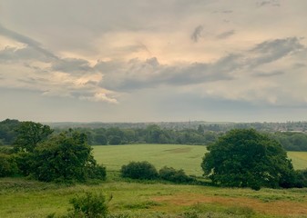 landscape with blue sky and clouds