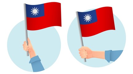 Taiwan flag in hand icon