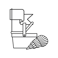 silhouette of straw picnic basket on white background