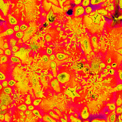 Fototapeta premium surreal cosmic magic unusual seamless watercolor pattern endless repeat