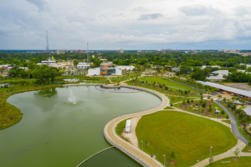 Fototapeta na wymiar Aerial photo Depot Park Gainesville FL