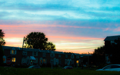 view of the city at night