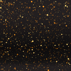 Luxury golden sparkle background, glitter magic glowing. Black and gold vector luminous dust with bokeh