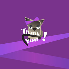 Thank you card, with Siam cat, creative illustration
